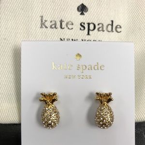 NEW! Kate Spade Gold tone pave Pineapple Earrings